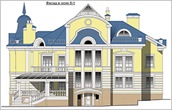 Фасад в осях А-И